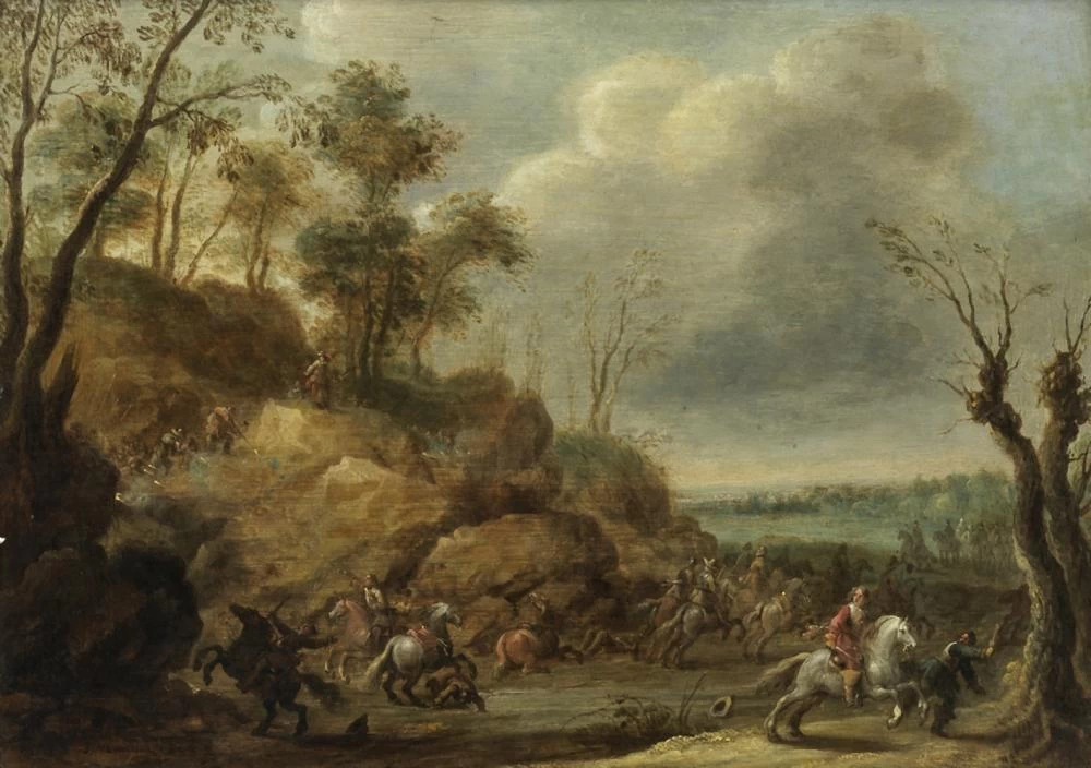 Una scaramuccia di cavalleria - attribuito